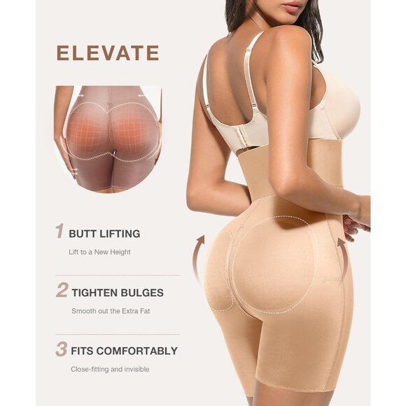 Women's Skin Waist Tummy Control Butt Lifting Slimmer Body Shaper Shapewear - Picture 3 of 6